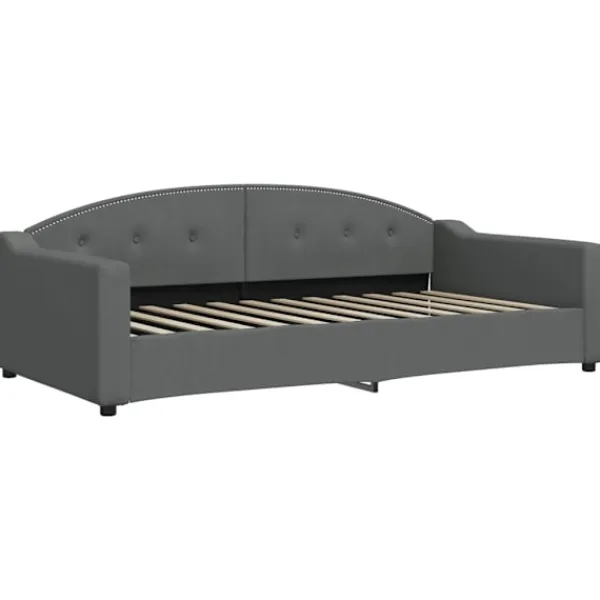 vidaXL Soffor>Dagbädd utdragbar med lådor mörk 100x200 cm tyg