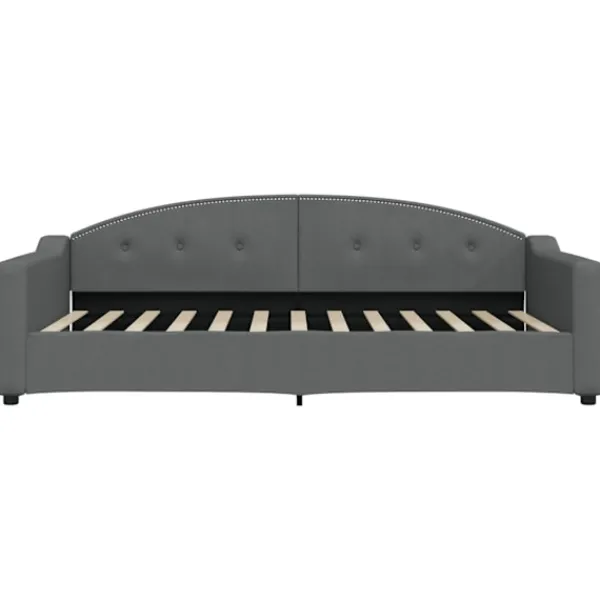 vidaXL Soffor>Dagbädd utdragbar med lådor mörk 100x200 cm tyg