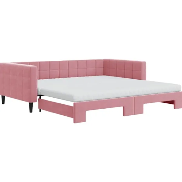 vidaXL Soffor>Dagbädd utdragbar och madrasser 100x200 cm sammet