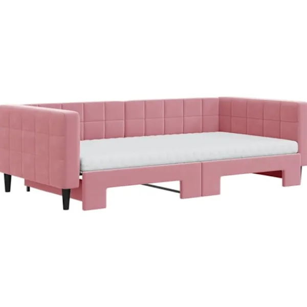 vidaXL Soffor>Dagbädd utdragbar och madrasser 100x200 cm sammet