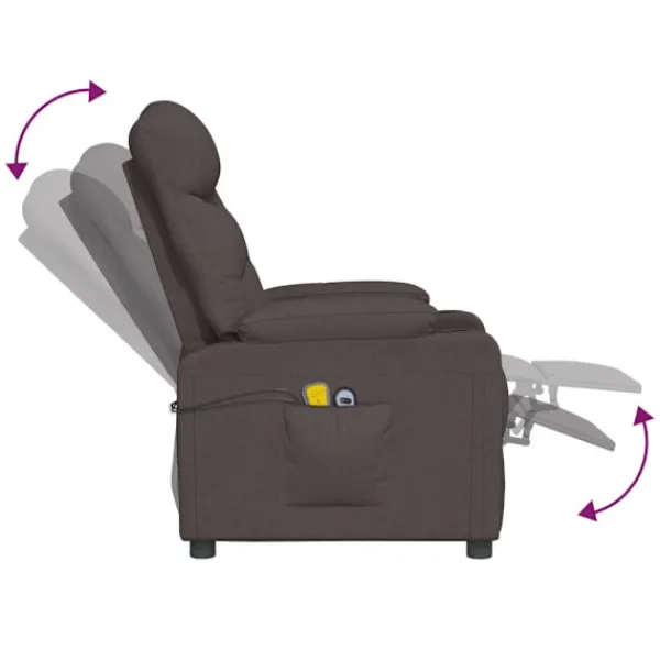 vidaXL Fåtöljer>Elektrisk massagefåtölj mörk tyg