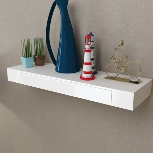 vidaXL Hyllor>Flytande vägghylla med låda MDF 80x25x8cm