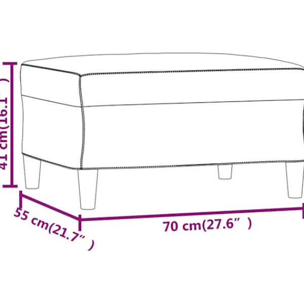 vidaXL Pallar>Fotpall 70x55x41 cm sammet
