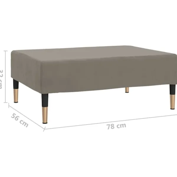 vidaXL Pallar>Fotpall ljus 78x56x32 cm sammet