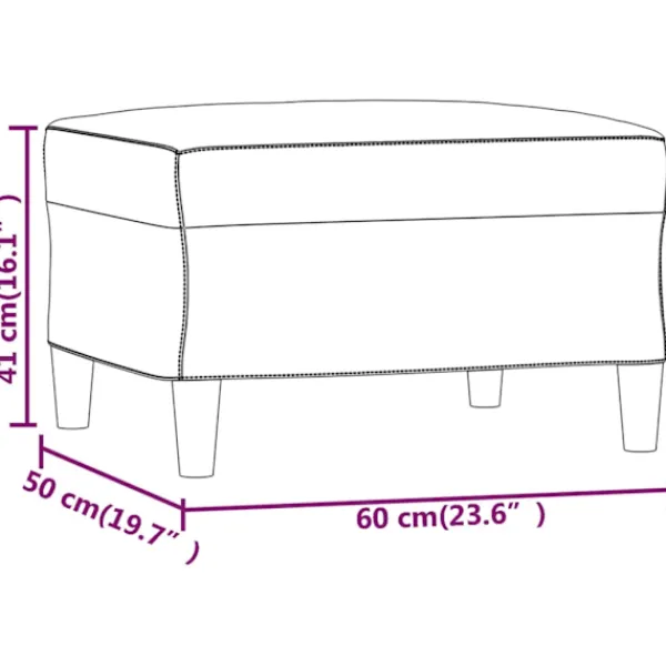 vidaXL Pallar>Fotpall 60x50x41 cm tyg