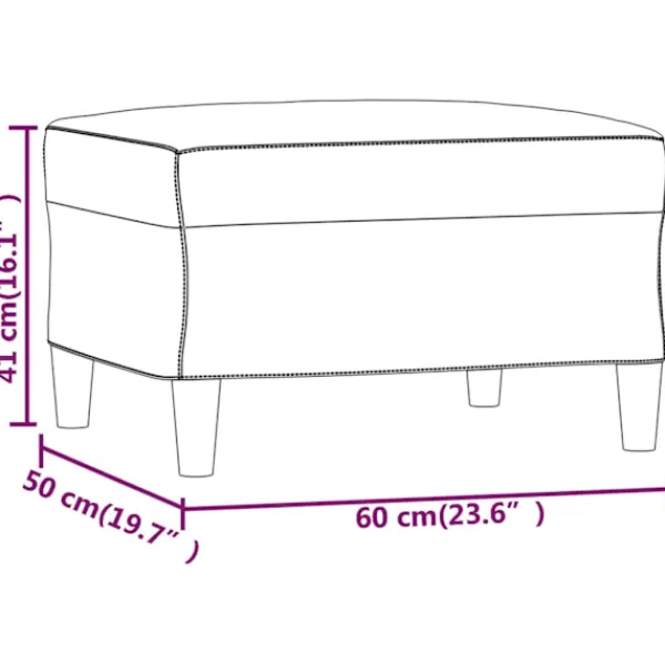 vidaXL Pallar>Fotpall 60x50x41 cm tyg