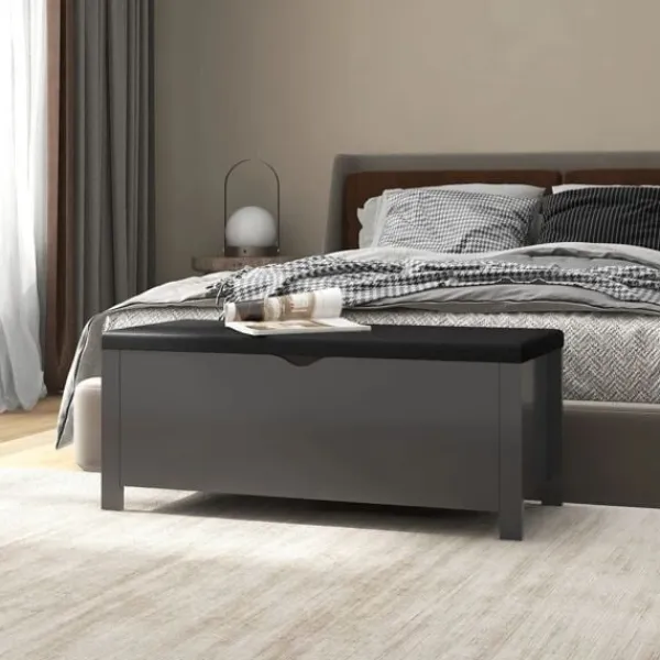 vidaXL Kistor & Koffertar>Förvaringsbänk med dyna 105x40x45 cm konstruerat trä