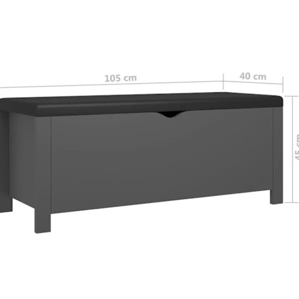 vidaXL Kistor & Koffertar>Förvaringsbänk med dyna 105x40x45 cm konstruerat trä