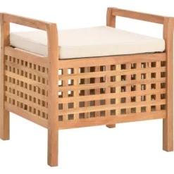 vidaXL Balkongmöbler>Förvaringsbänk 49x48x49 cm massivt valnötsträ