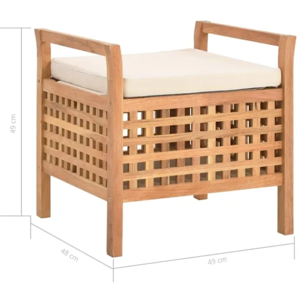 vidaXL Balkongmöbler>Förvaringsbänk 49x48x49 cm massivt valnötsträ