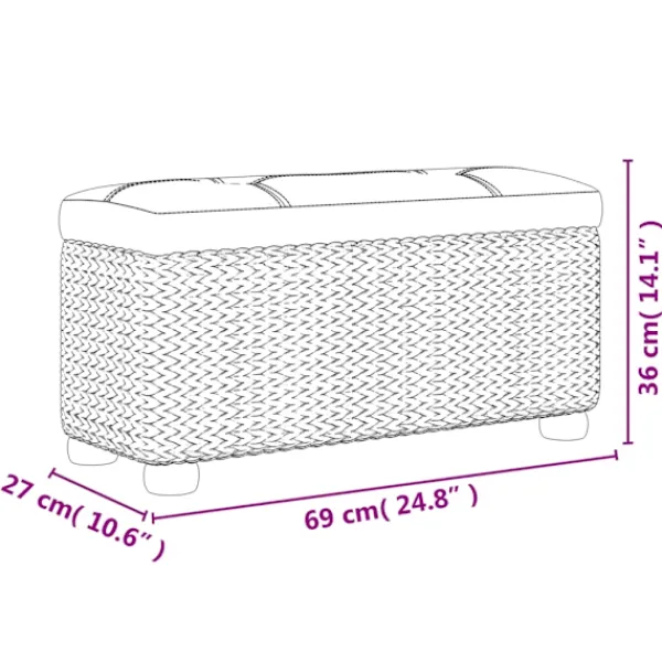 vidaXL Kistor & Koffertar>Förvaringsbänkar 2 st med dyna 69 cm kaveldun