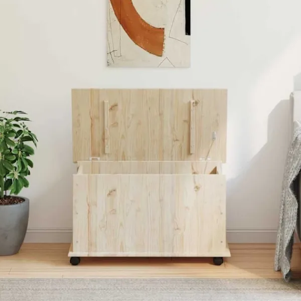 vidaXL Kistor & Koffertar>Förvaringskista på hjul ALTA 73x39,5x43 cm massiv furu