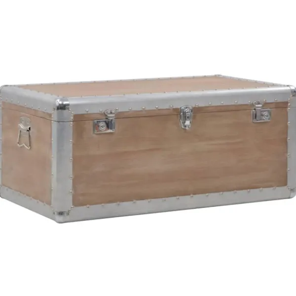 vidaXL Kistor & Koffertar>Förvaringslåda massivt granträ 91x52x40 cm