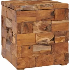 vidaXL Pallar>Förvaringspall massiv teak