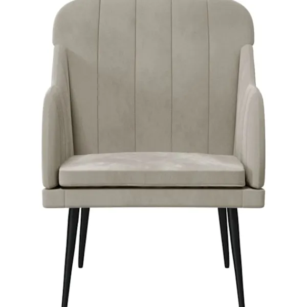 vidaXL Fåtöljer>Fåtölj ljus 63x76x80 cm sammet