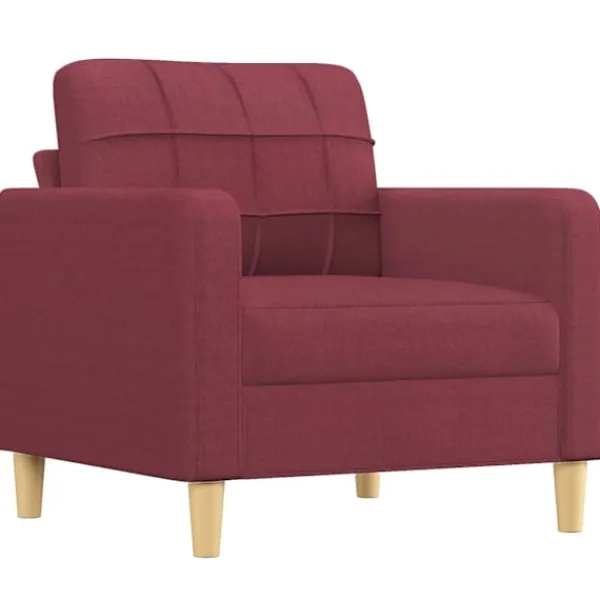 vidaXL Fåtöljer>Fåtölj med fotpall vin 60 cm tyg