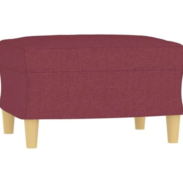 vidaXL Fåtöljer>Fåtölj med fotpall vin 60 cm tyg