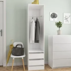 vidaXL Skåp>Garderob med lådor högglans 50x50x200 cm konstruerat trä