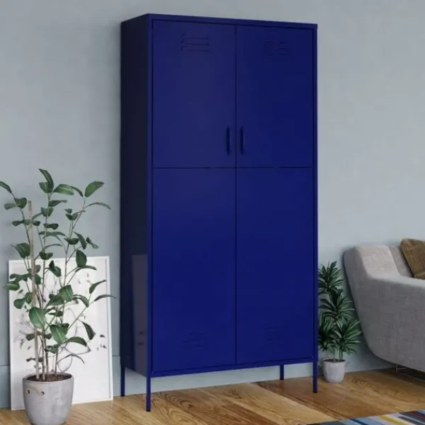 vidaXL Skåp>Garderob 90x50x180 cm marin stål