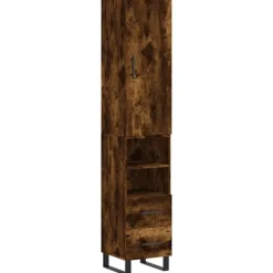 vidaXL Skåp>Högskåp rökfärgad ek 34,5x34x180 cm konstruerat trä