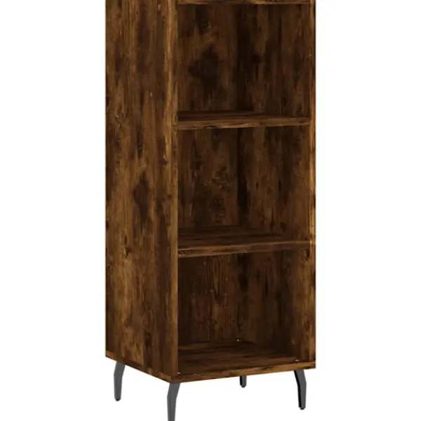 vidaXL Skåp>Högskåp rökfärgad ek 34,5x34x180 cm konstruerat trä