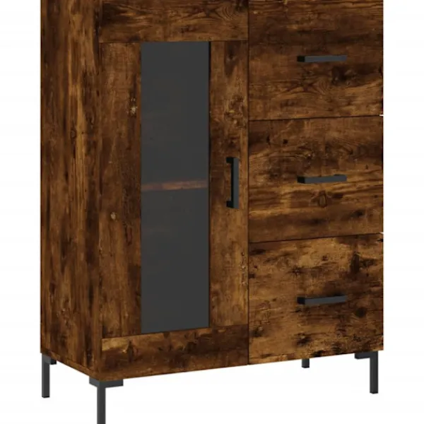 vidaXL Skåp>Högskåp rökfärgad ek 69,5x34x180 cm konstruerat trä