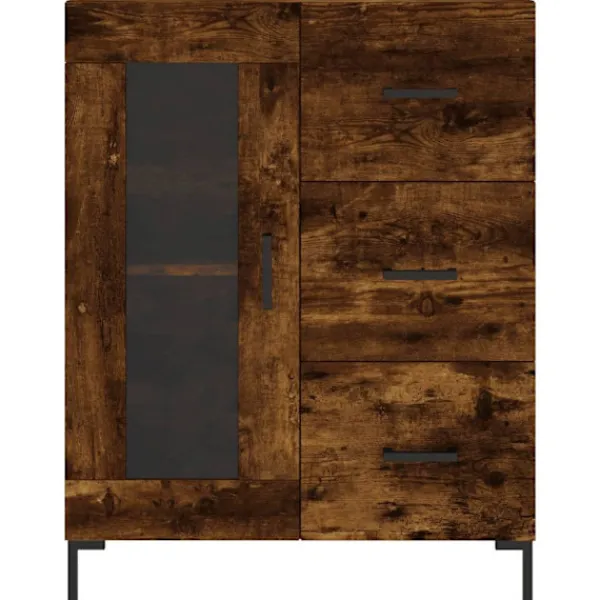 vidaXL Skåp>Högskåp rökfärgad ek 69,5x34x180 cm konstruerat trä