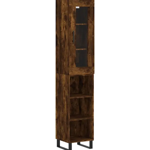vidaXL Hyllor>Högskåp rökfärgad ek 34,5x34x180 cm konstruerat trä