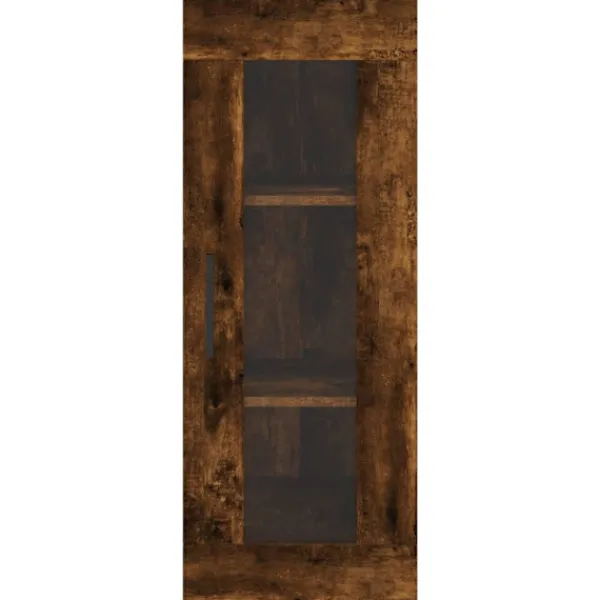 vidaXL Hyllor>Högskåp rökfärgad ek 34,5x34x180 cm konstruerat trä