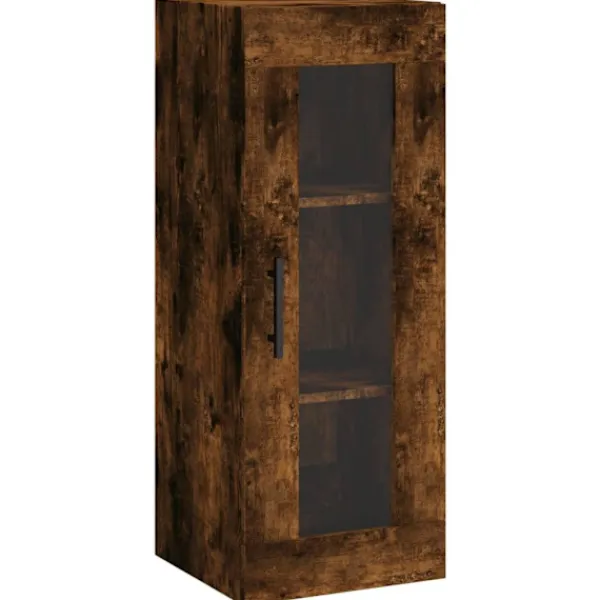 vidaXL Skåp>Högskåp rökfärgad ek 34,5x34x180 cm konstruerat trä