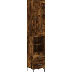 vidaXL Skåp>Högskåp rökfärgad ek 34,5x34x180 cm konstruerat trä