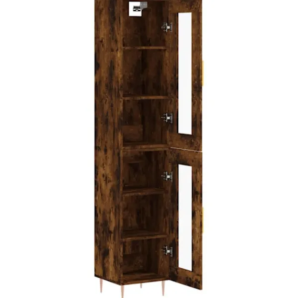 vidaXL Skåp>Högskåp rökfärgad ek 34,5x34x180 cm konstruerat trä