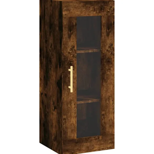 vidaXL Skåp>Högskåp rökfärgad ek 34,5x34x180 cm konstruerat trä