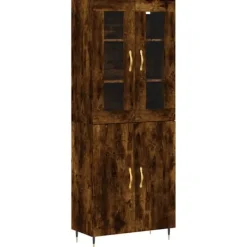 vidaXL Skåp>Högskåp rökfärgad ek 69,5x34x180 cm konstruerat trä
