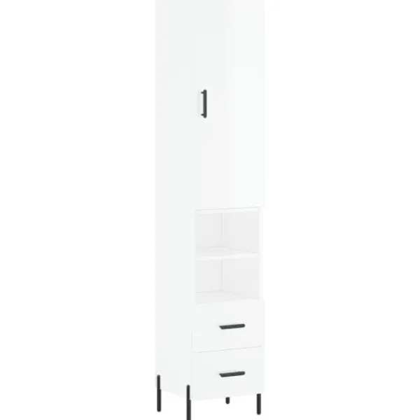 vidaXL Skåp>Högskåp högglans 34,5x34x180 cm konstruerat trä