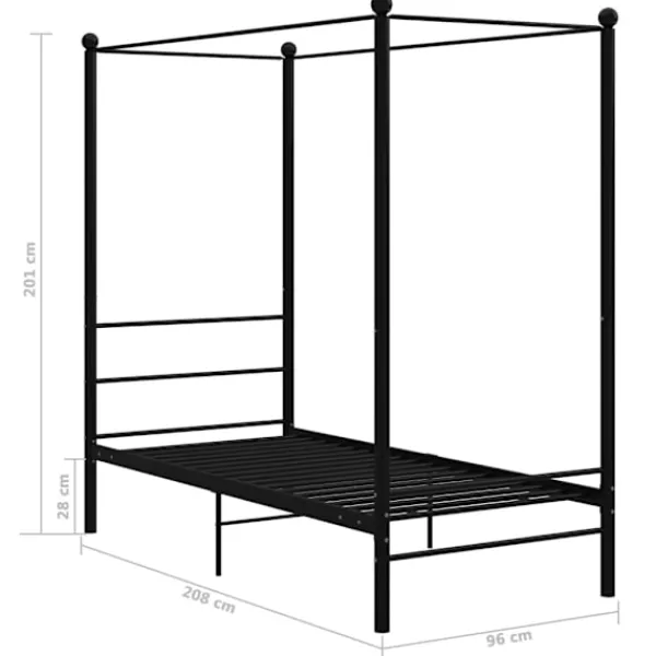 vidaXL Sängar>Himmelsäng metall 90x200 cm