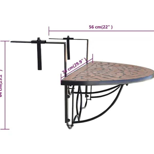 vidaXL Balkongmöbler>Hängbord Balkongbord Terrakotta t