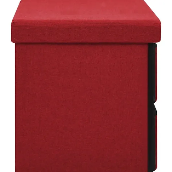 vidaXL Kistor & Koffertar>Hopfällbar förvaringsbänk vin 76x38x38 cm konstlinne