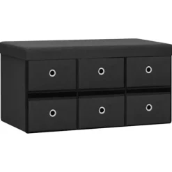 vidaXL Kistor & Koffertar>Hopfällbar förvaringsbänk 76x38x38 cm konstlinne