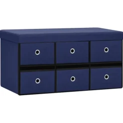 vidaXL Kistor & Koffertar>Hopfällbar förvaringsbänk 76x38x38 cm konstlinne