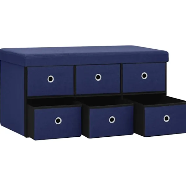 vidaXL Kistor & Koffertar>Hopfällbar förvaringsbänk 76x38x38 cm konstlinne