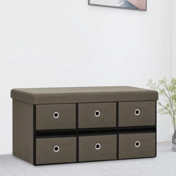 vidaXL Kistor & Koffertar>Hopfällbar förvaringsbänk 76x38x38 cm konstlinne