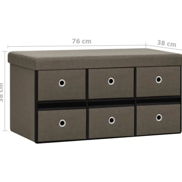 vidaXL Kistor & Koffertar>Hopfällbar förvaringsbänk 76x38x38 cm konstlinne