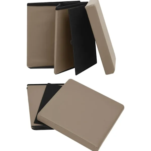 vidaXL Pallar>Hopfällbar förvaringspall cappuccino PVC