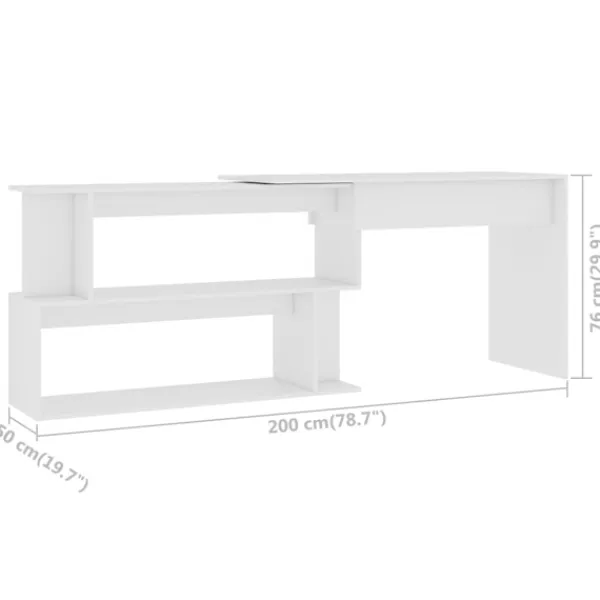 vidaXL Kontorsmöbler>Hörnskrivbord 200x50x76 cm konstruerat trä