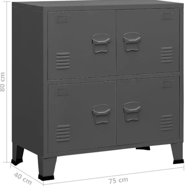 vidaXL Skåp>Industriellt förvaringsskåp 75x40x80 cm stål