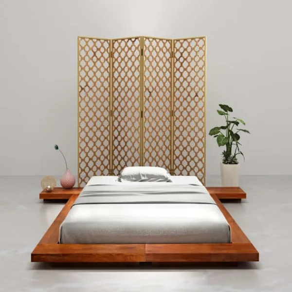 vidaXL Sängar>Japansk futonsängram massivt akaciaträ 100x200 cm
