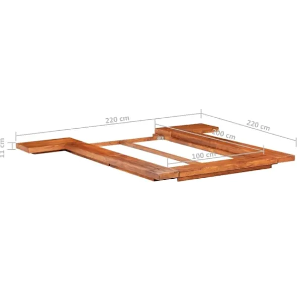 vidaXL Sängar>Japansk futonsängram massivt akaciaträ 100x200 cm