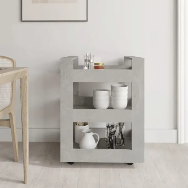 vidaXL Köksö>Köksvagn betong 60x45x80 cm konstruerat trä