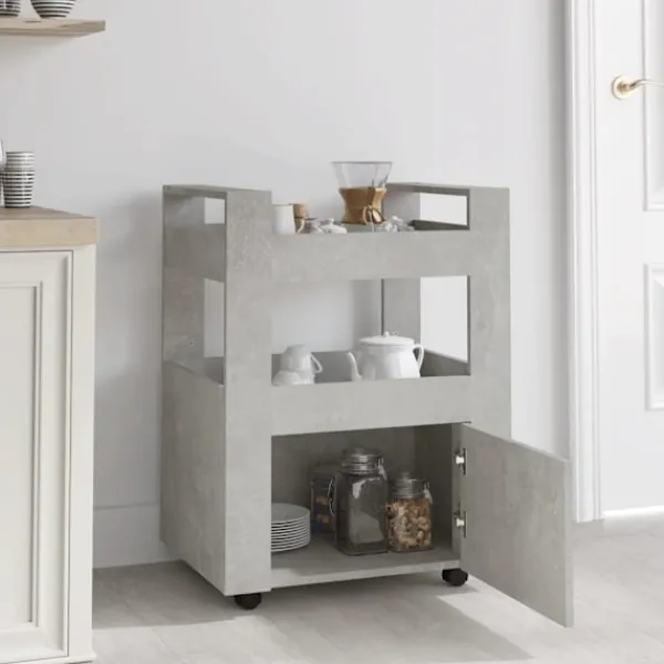 vidaXL Köksö>Köksvagn betong 60x45x80 cm konstruerat trä